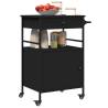 Kitchen Trolley Black 56x43x89.5 cm - Engineered Wood Storage