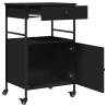 Kitchen Trolley Black 56x43x89.5 cm - Engineered Wood Storage