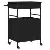 Kitchen Trolley Black 56x43x89.5 cm - Engineered Wood Storage