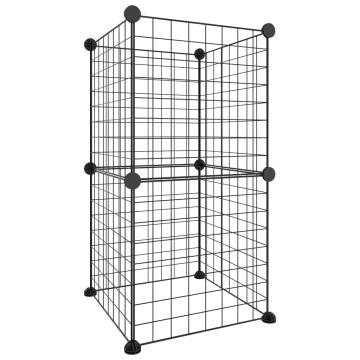 8-Panel Pet Cage Black - Safe & Spacious for Your Pets