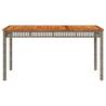 Garden Table Grey 140x80 cm - Durable Poly Rattan & Acacia Wood