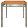 Garden Table Grey 140x80 cm - Durable Poly Rattan & Acacia Wood