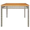 Garden Table Grey 180x90 cm - Poly Rattan & Acacia Wood