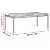 Garden Table Grey 180x90 cm - Poly Rattan & Acacia Wood