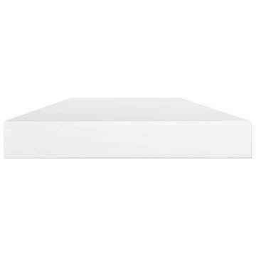 High Gloss White Bookshelf Boards - 8 pcs - 40x10 cm