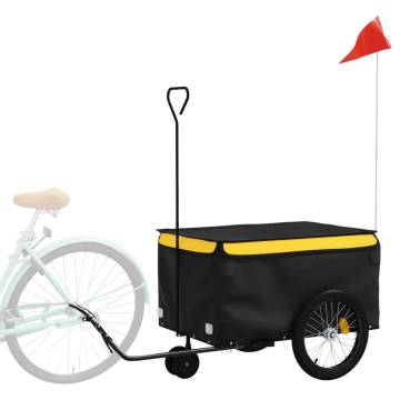 Bike Trailer Black and Yellow - 30 kg Iron Cargo Transport