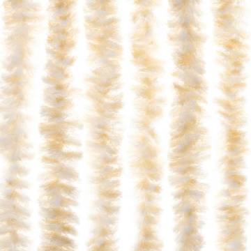 Fly Curtain Beige and White 90x200 cm Chenille - Hipomarket