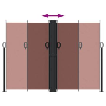 Retractable Side Awning Brown 180x600 cm - Privacy Solution