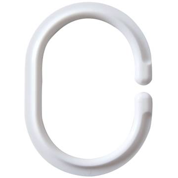 RIDDER Shower Curtain Rings White - Flexible & Durable