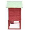 Rabbit Hutch Red & White 140x63x120 cm - Solid Firwood