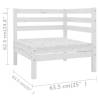 9 Piece Garden Lounge Set - White Solid Wood Pine | HipoMarket