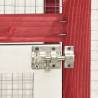 Rabbit Hutch Red & White 140x63x120 cm - Solid Firwood