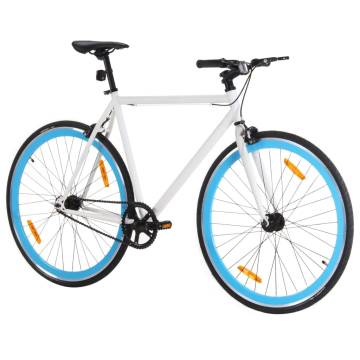 Fixed Gear Bike White and Blue 700c - 59 cm | HipoMarket