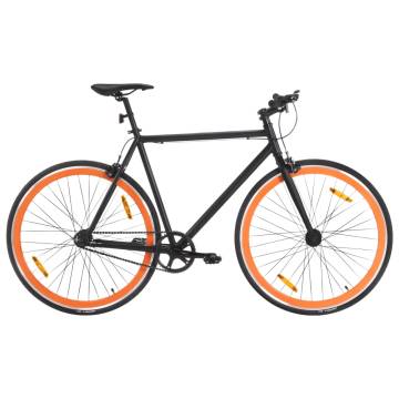 Fixed Gear Bike Black & Orange 700c 55 cm - Perfect for Commuting