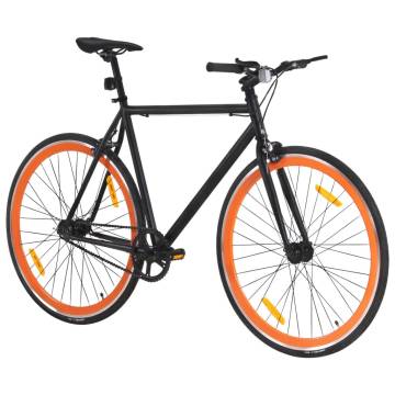 Fixed Gear Bike Black & Orange 700c 55 cm - Perfect for Commuting