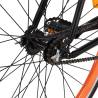 Fixed Gear Bike Black & Orange 700c 55 cm - Perfect for Commuting