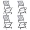 Folding Outdoor Chairs 4 pcs Solid Acacia Wood Colour grey Quantity in Package 4 Model without armrest Number of 1 