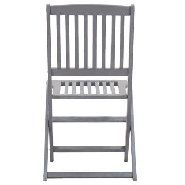 Folding Outdoor Chairs Set - 4 pcs Solid Acacia Wood