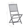 Folding Outdoor Chairs Set - 4 pcs Solid Acacia Wood