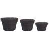 3 Piece Stackable Firewood Basket Set - Dark Brown Willow