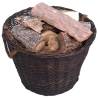 3 Piece Stackable Firewood Basket Set - Dark Brown Willow