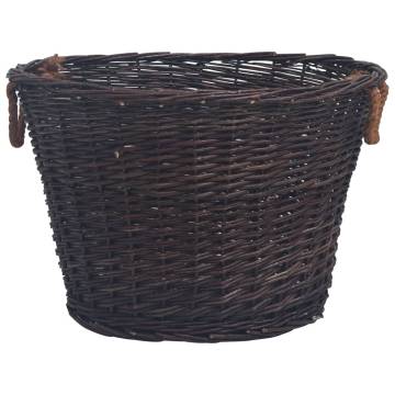 3 Piece Stackable Firewood Basket Set - Dark Brown Willow