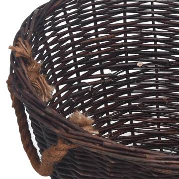 3 Piece Stackable Firewood Basket Set - Dark Brown Willow