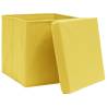 Yellow Storage Boxes with Lids - 10 pcs | Hipomarket