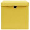 Yellow Storage Boxes with Lids - 10 pcs | Hipomarket