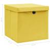 Yellow Storage Boxes with Lids - 10 pcs | Hipomarket