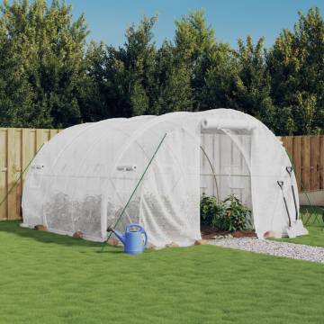 White Greenhouse with Steel Frame - 12 m² | Hipomarket UK