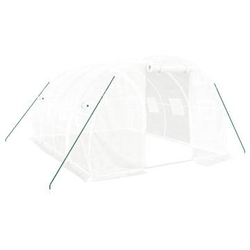 White Greenhouse with Steel Frame - 12 m² | Hipomarket UK