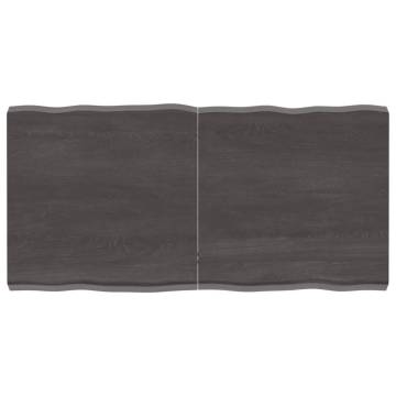 Table Top Dark Brown 120x60 cm - Solid Wood Live Edge