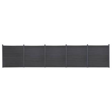 Fence Panel Set Grey 872x186 cm WPC - Durable & Stylish