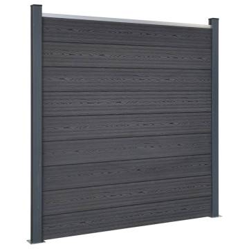 Fence Panel Set Grey 872x186 cm WPC - Durable & Stylish