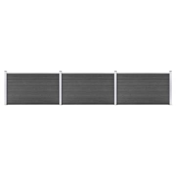 Fence Panel Set WPC 526x105 cm Black - Durable & Stylish