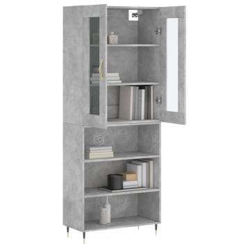 Highboard Concrete Grey | Stylish Engineered Wood Storage