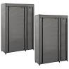 Folding Wardrobes 2 pcs Grey - Space-Saving Storage Solution