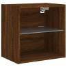 6 Piece TV Wall Cabinet Set with LED Lights - Brown Oak