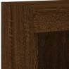 6 Piece TV Wall Cabinet Set with LED Lights - Brown Oak