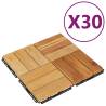 30 pcs Solid Wood Teak Decking Tiles - 30x30 cm | HipoMarket