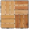 30 pcs Solid Wood Teak Decking Tiles - 30x30 cm | HipoMarket