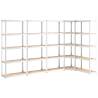 5-Layer Shelves - Silver Steel & Engineered Wood (5 pcs)