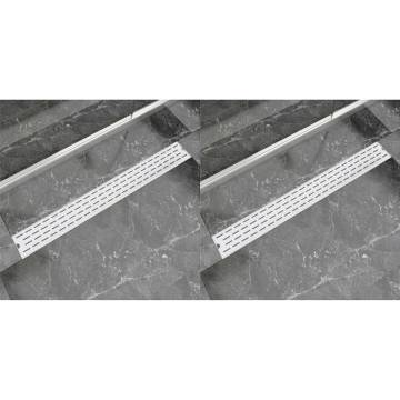 Linear Shower Drain 2 pcs 930x140 mm Stainless Steel - Hipomarket