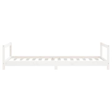 Kids Bed Frame White 90x190 cm - Solid Pine Wood Design