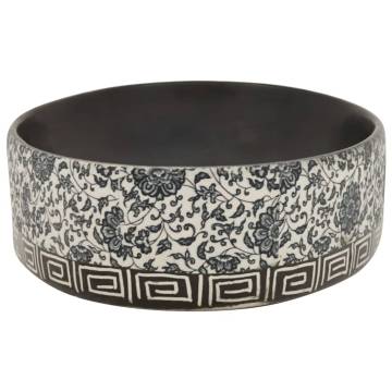 Chic Black & Blue Oval Countertop Basin - 56.5x36.5 cm