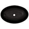 Chic Black & Blue Oval Countertop Basin - 56.5x36.5 cm