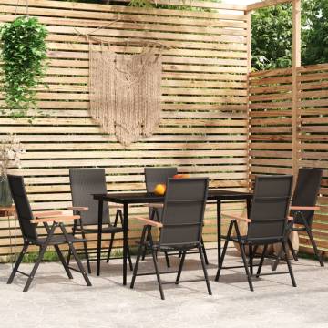 7 Piece Black Garden Dining Set - Stylish & Durable Outdoor Furniture