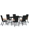 7 Piece Black Garden Dining Set - Stylish & Durable Outdoor Furniture