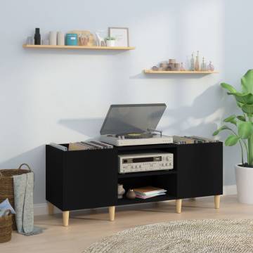 Stylish Black Record Cabinet - 121x38x48 cm | Hipomarket